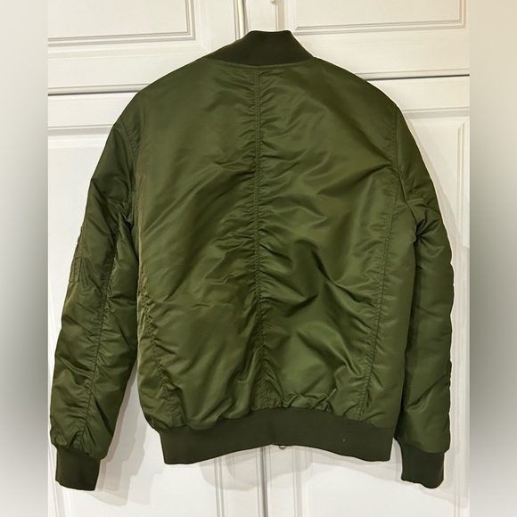 Men's Calvin Klein Olive Classic Nylon Bomber Jacket Size Small - Picture 3 of 11